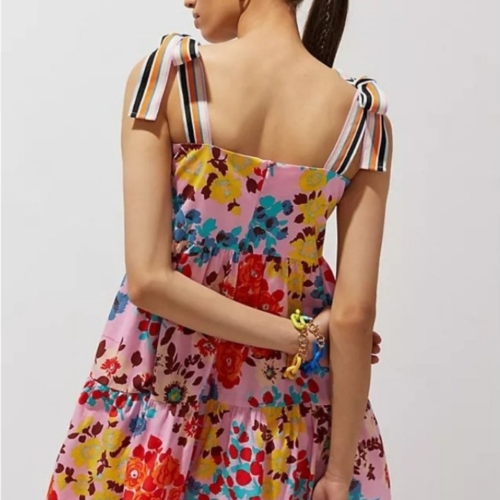 Anthropology Peter Som Flouncy Floral Mini Dress. Size Large